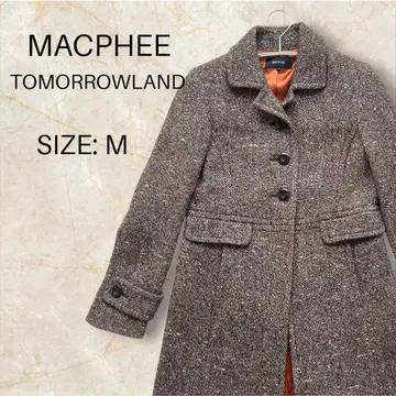 새상품급 [ 맥피 투모로우랜드 ] 울 실크 혼방 트위드 코트 38