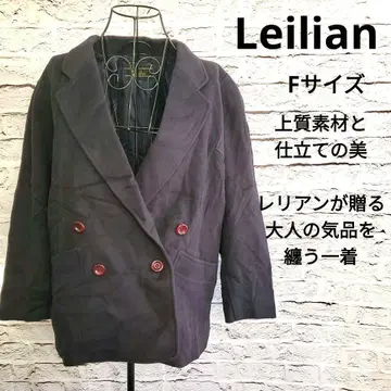 Leilian 울 캐시미어 더블 자켓 코트 고급 아우터