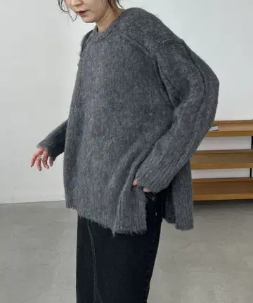 새상품 CAPRICIEUX LE'MAGE 사이드 슬릿 샤기 풀오버