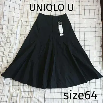 [ 택 포함 미사용 ] UNIQLO U 코튼 트윌 스커트 블랙 64