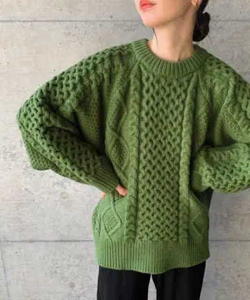 select moca by son 빈티지라이크 케이블 니트