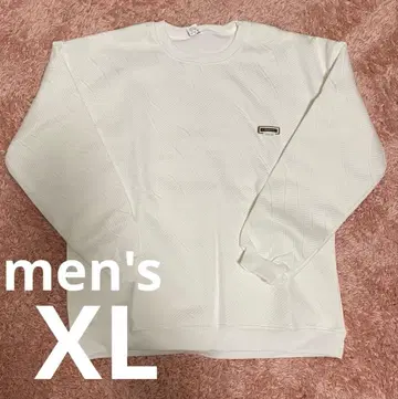 속기모 남성용 CONVERSURE 케이블 니트풍 맨투맨 XL 화이트