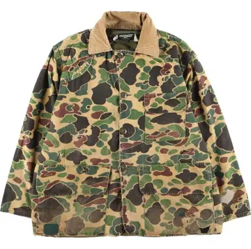 구제 의류 90년대 SAFTBAK 카모 패턴 덕 카모 헌팅 자켓 USA제