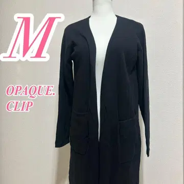 OPAQUE.CLIP 블랙 롱 가디건 M 프론트 오픈 니트