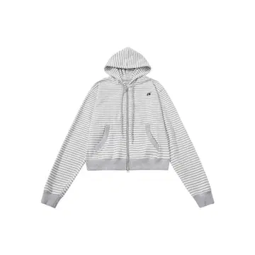 Aeae 스트라이프 패턴 후드 부착 후드티 그레이