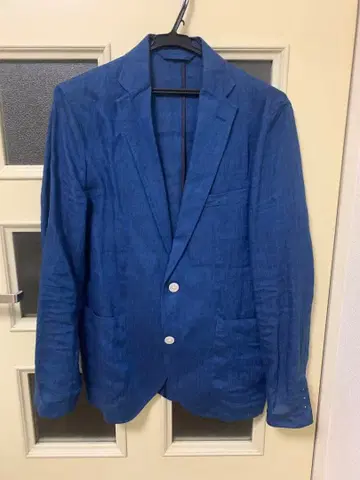 나노 유니버스 블루 린넨 테일러드 자켓