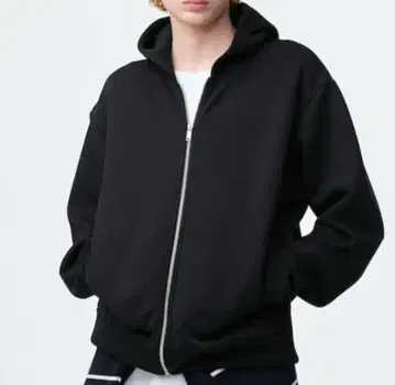 풀 집업 후드티 블랙