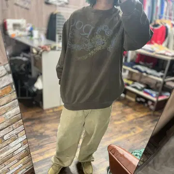 ROCA WEAR 구제 의류 스트릿 XL 브라운 그래픽 맨투맨