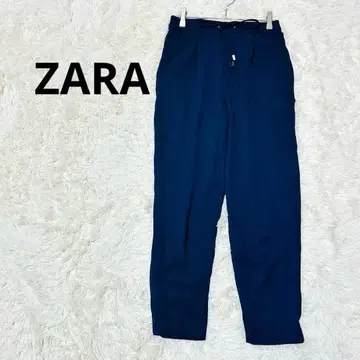 자라 테이퍼드 팬츠 허리밴딩 네이비 오피스 캐주얼 슬랙스