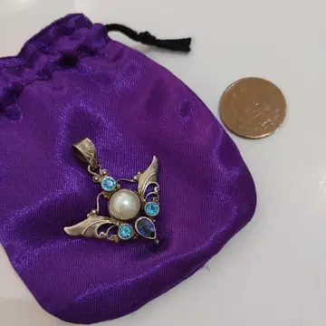 샹카리 주얼리 실버 925 펄 아쿠아 마린 펜던트 탑