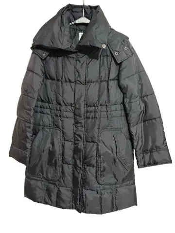 미쉘클랑 다운 코트 블랙 후드 탈부착 OK