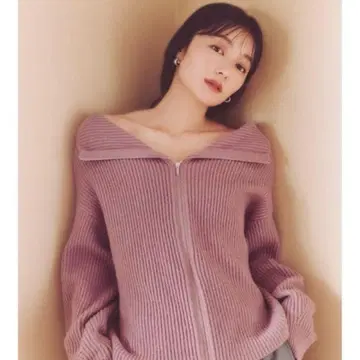 미사용 새상품 2way 오프숄더 스키퍼 지퍼 니트