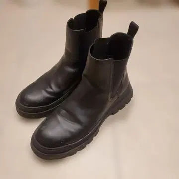 블랙 사이드 고어 부츠 가죽