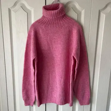 Harley of Scotland 핑크 스웨터 울 터틀