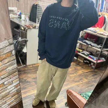 VANS 네이비 맨투맨 트레이닝복 L 구제 의류 속기모 00s