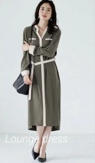 새상품급 라운지 드레스 LOUNGEDRESS 배색 파이핑 원피스