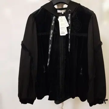 새상품 슈퍼 뷰티 벨로아 후드티 블랙 점퍼 42