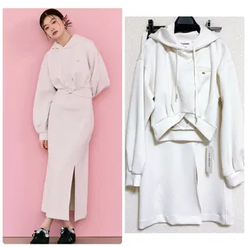 새상품 LILYBROWN 본딩 후디 세트 아이보리 릴리 브라운