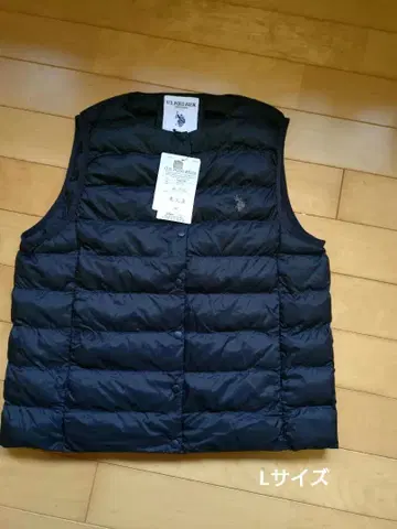 택 포함 새상품 U.S. POLO ASSN. 블랙 다운 베스트 블랙 L