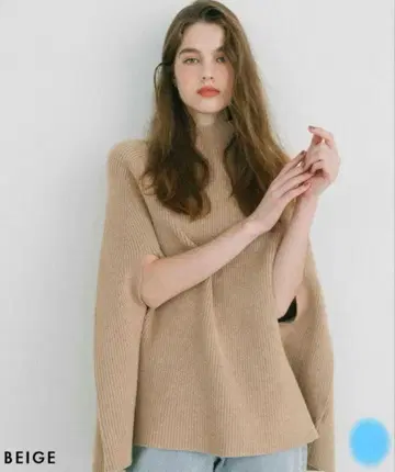 베이스먼트 온라인 케이프 니트 베이지