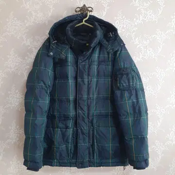 DOWN COLLECTION 다운 자켓 네이비 그린 체크
