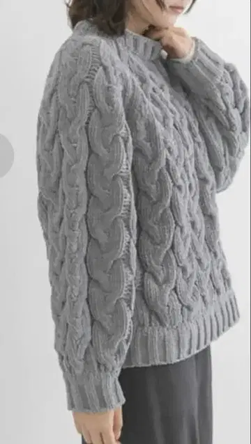 EKAL 케이블 짜임 몰 니트 풀오버