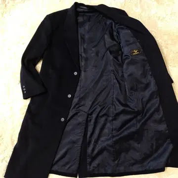 체스터 코트 롱 기장 캐시미어 블랙 컬러 울 남성용 헤비 아우터