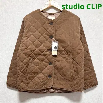 스튜디오 클립 코듀로이 충전솜 퀼트 블루종 카멜 브라운 새상품