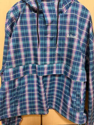 BrokenBase 나일론 테크 아노락 블루 체크