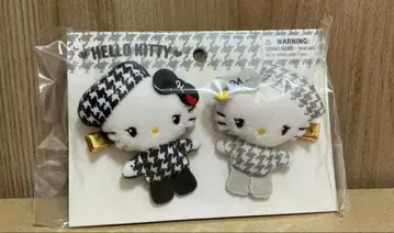 헬로키티 헤어 클립 세트 흑백 걸리시 쌍둥이 코디