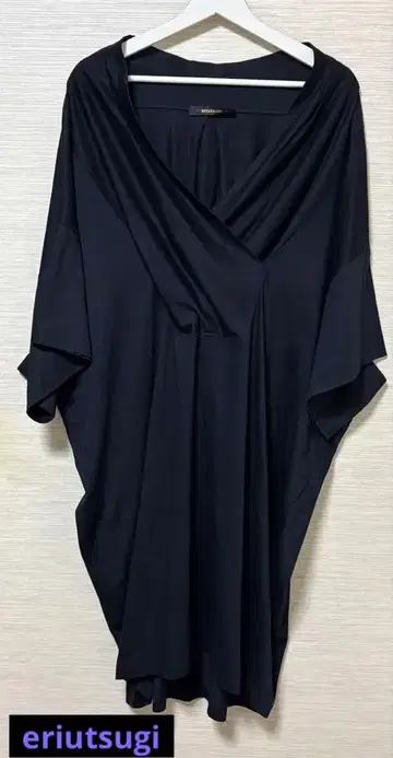 [ eriutsugi ] 에리우츠기 기모노풍 네이비 원피스