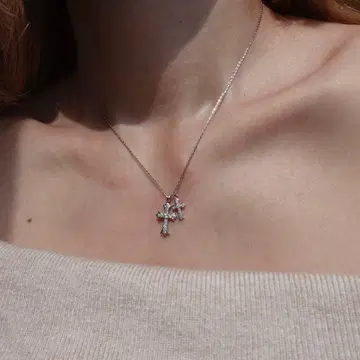 크로스 목걸이/실버/새상품급