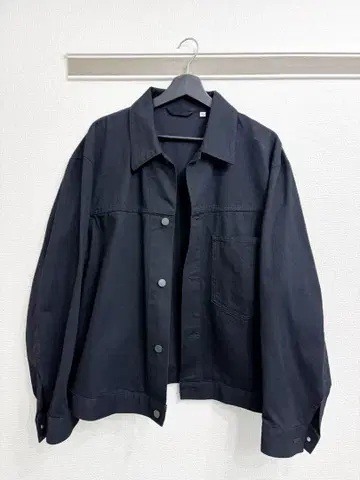 UNIQLO U 자켓 블랙 데님 자켓 블루종