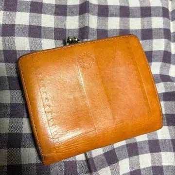 오렌지 가죽 이단 접이식 지갑