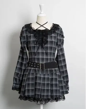 pium 레이스 프릴 플리츠 원피스