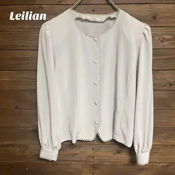 [ 레리안 ] Leilian 라이트 그레이 긴팔 블라우스 셔츠 자켓 M