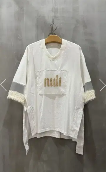 Lallia Mu 자카드 도킹 슬리브 오버 T셔츠