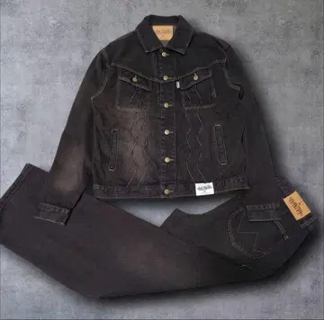 BADWAY 블랙 데님 셋업 L