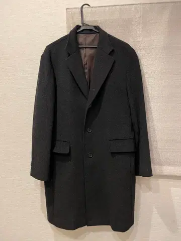 울 블랙 피 코트