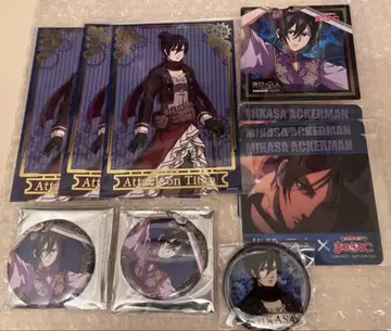 진격의 거인 미카사 마네키네코 10점 캔뱃지 코스터 엽서