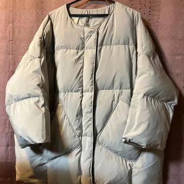 오버 사이즈 여성용 다운 자켓 머플러 포함