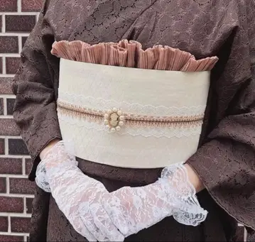 프릴 오비 장식 천 (블랙)