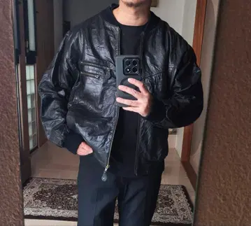 독일 유로 빈티지 MA-1 가죽 자켓 YR14