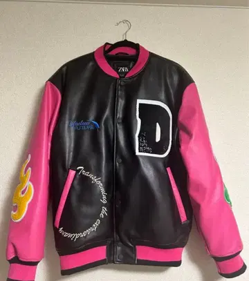 ZARA 인조 가죽 바시티 자켓