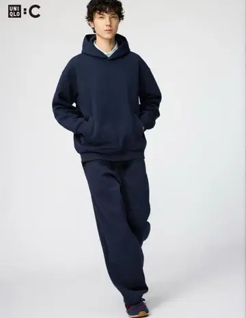유니클로 C 맨투맨 와이드 팬츠 XS 네이비