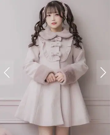 pium 요크 프릴 리본 도리 코트 완판