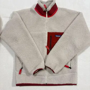 patagonia 플리스 자켓 크림/레드