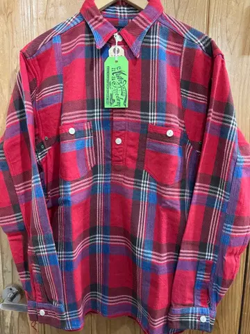 미스터 프리덤 풀오버 체크 플란넬 셔츠 L