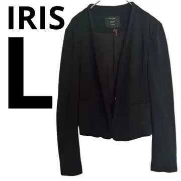 IRIS [ L ] 블랙 노카라 자켓 심플