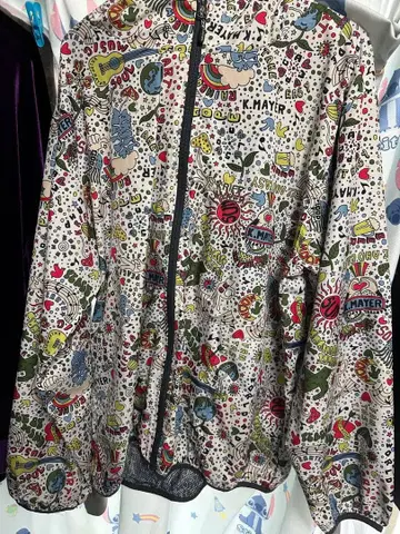 K. MAYER 컬러풀 프린트 후드 부착 후드티 XL